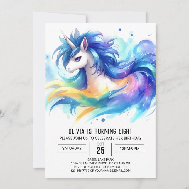 Rustic Digital Horse Birthday Inbjudningar (Framsida)
