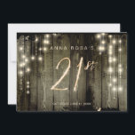 *~* Rustic Distress Barn Wood 21:a födelsedagen In Inbjudningar<br><div class="desc">* Energetiskt utökad 21:a födelsedagsinbjudan. Utformningen består av den mycket gamla åldrasen RUSTIC LAND BARN WOOD OLD WOOD Antique wood Distress lador inramad med White Sparkling String Ljus. Träet är Mörk Brown med sönderfallande svarta områden. Numret 21 är mousserande som vid brand. Denna utformning fungerar underbart för unga manar eller...</div>