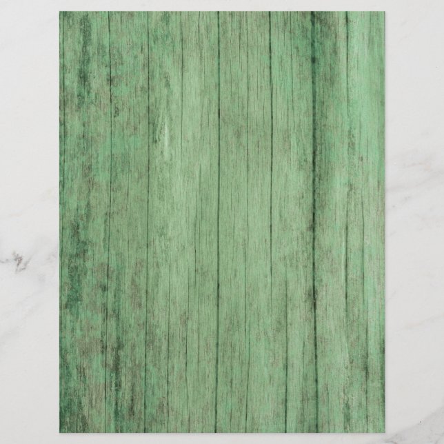 Rustic Distress Grönt Wood Papper (Framsida)