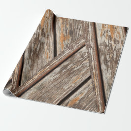 Rustic Distress Wood Grain Geometric Mönster Presentpapper