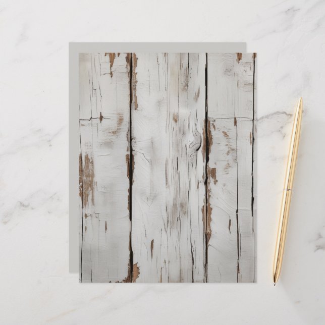 Rustic Distress Wood Scrapbook Papper (Fram/Back In Situ)