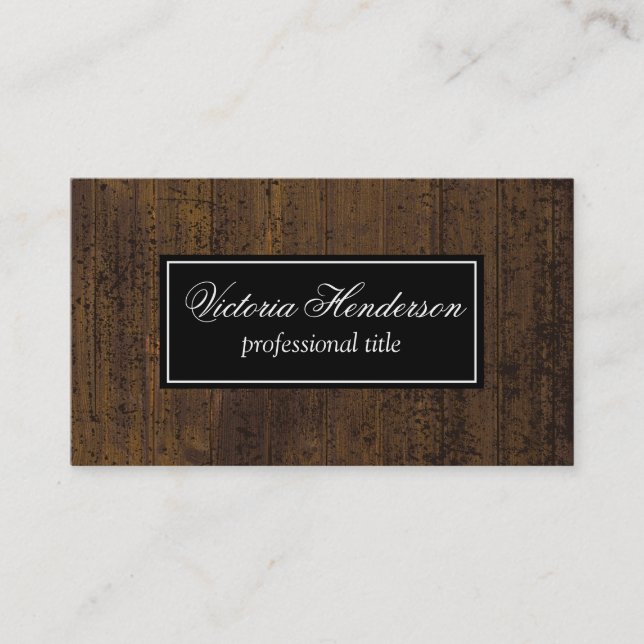 Rustic Distress Wood Visitkort (Framsida)