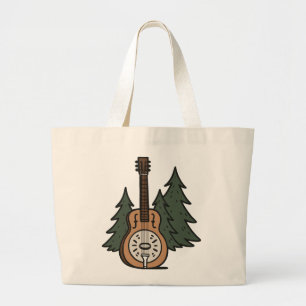 Rustic Dobro Guitar & Gräs Träd Design Jumbo Tygkasse