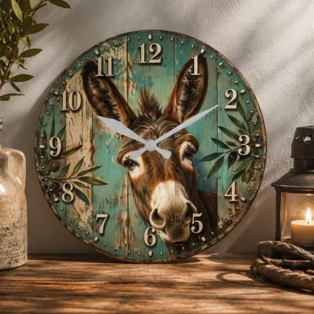 Rustic Donkey Stor Klocka (Skapare uppladdad)