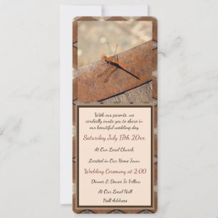 Rustic Dragonfly Wedding bjudande Julkort