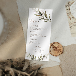 Rustic Dread Blommigt Pampas Bröllop Meny