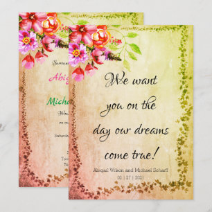 Rustic Dreams Kom True Wedding-inbjudningar Inbjudningar