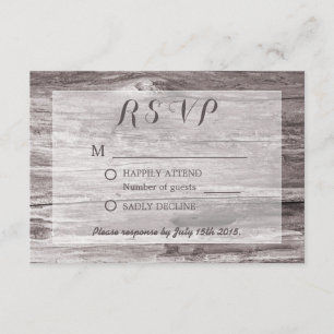 Rustic Driftwood Background Bröllop OSA Kort