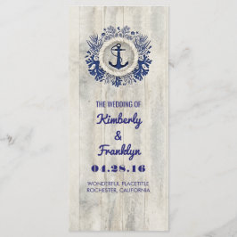 Rustic Driftwood Beach Wedding Program