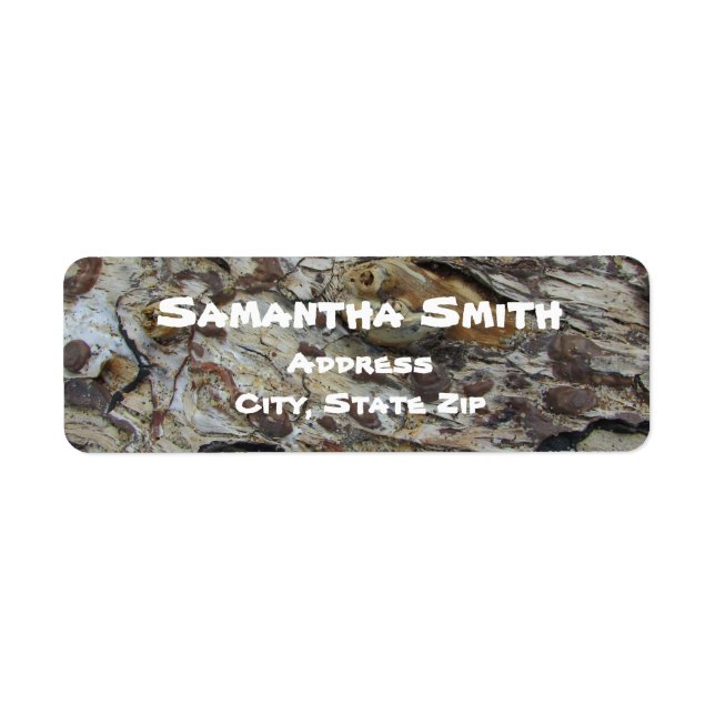 Rustic Driftwood Grain Mönster Photo Woodgrain Returadress Etikett (Framsidan)
