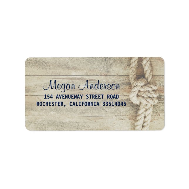 Rustic Driftwood Rustic Beach Nautical Adressetikett (Framsidan)