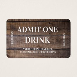 Rustic Drink Voucher Bröllop Drink Biljett