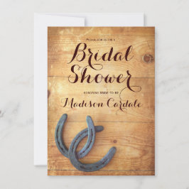 Rustic Dubbla Horseshoes Inbjudningskort för möhip