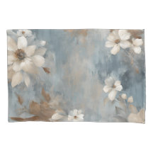 Rustic Dusty Blue Brown Cream Farmhouse Blommigt