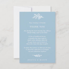 Rustic Dusty Blue in Lieu of Favests Place Card Meddelande