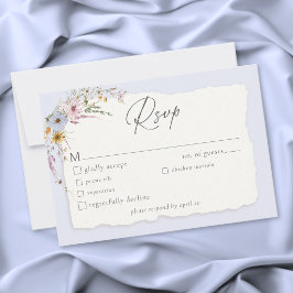 Rustic Dusty Blue Romantic Wildflower Wedding OSA Kort