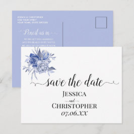 rustic dusty blue roses and other flowers meddelande vykort