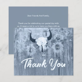 Rustic Dusty Blue SunblommBull Skull Budget