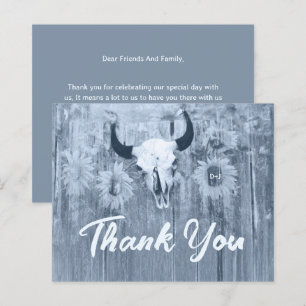 Rustic Dusty Blue SunblommBull Skull Budget