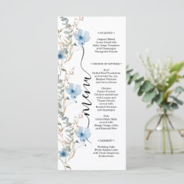 rustic dusty Blue watercolor flower bouquet Meny