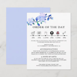 rustic dusty blue watercolor-style flower & leaves tilläggskort