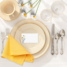 Rustic Dusty Blue Wildblommor & Daisy Bröllop Placeringskort