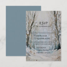 Rustic Dusty Blue Winter Forest Watercolor Bröllop