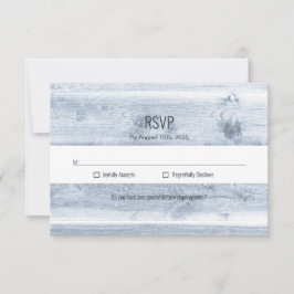 Rustic Dusty Blue Wood Bröllop OSA Kort