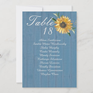 Rustic Dusty Blue Wood, Golden Solros Bord Ann Meddelande