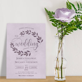Rustic Dusty Lila Löv Elegant Lilac Bröllop Inbjudningar