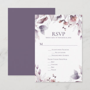 Rustic Dusty Lila Mauve Rosa Blommigt OSA Kort