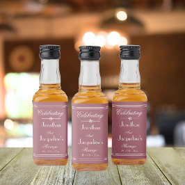 Rustic, Dusty Ro, Personligt bröllp Firande Spritflaskor Etikett