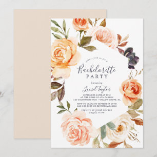 Rustic Earth Blommigts Bachelorette Party Inbjudningar