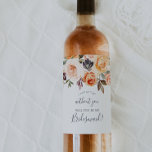Rustic Earth Blommigts Bridesmaid Frieri Vinflaska Etikett<br><div class="desc">Den här jordens blommigtar bridesmaid frieri vin-etiketten är perfekt för ett fallbröllop. Elegantens jordtonskonstruktion har  vattenfärgsblommor i terracotta,  koppar,  bränd orange,  persika,   rosa och gräddvita toner med vintage boho stil.</div>