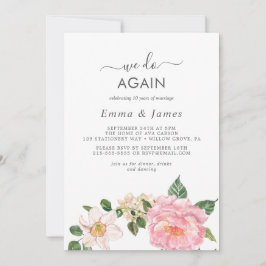 Rustic Earth Blommor "Vi Gör Igen" Löftesförnyelse Inbjudningar