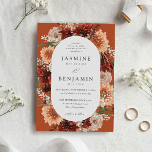 Rustic Earth & Champagne Blommigt Bröllop - Terra Inbjudningar