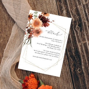 Rustic Earth & Champagne Blommigt Information 3 Tilläggskort