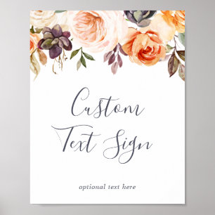 Rustic Earth Florals Anpassad Text Skylt