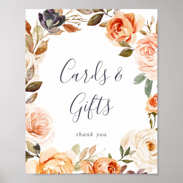 Rustic Earth Florals Kort och Presentbutik skylt (Framsidan)