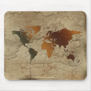 Rustic Earth Karta i World Arty Mousepad Musmatta