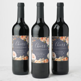Rustic Earth   Lila Cheers Bröllop Vin-etiketter Vinflaska Etikett