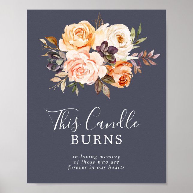 Rustic Earth | Minnestecken för Lila Candle Burns Poster (Framsidan)