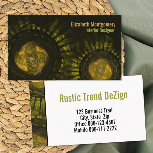 Rustic Earth Tone Global Rays Abstrakt Visitkort