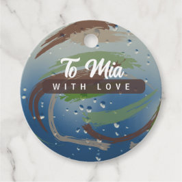 Rustic Earth Tone Grönt, Brown & Beige Brushstroke Gåvor Etiketter