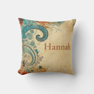 Rustic Earth Tone Paisley Dekorativ kudde