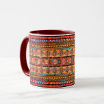Rustic Earth Tone Tribal Mugg<br><div class="desc">Denna utformning är en staminspirerad,  abstrakt,  boho mönster i turkos och varma jordtoner.</div>