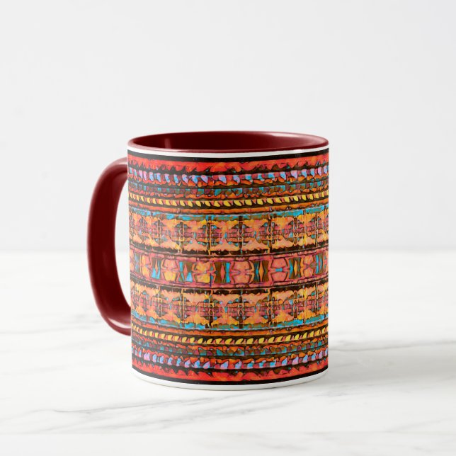 Rustic Earth Tone Tribal Mugg (Framsida vänster)