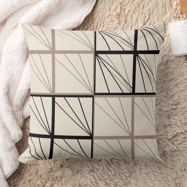 Rustic Earth Tones Geometric Dekorativ kudde (Filt)