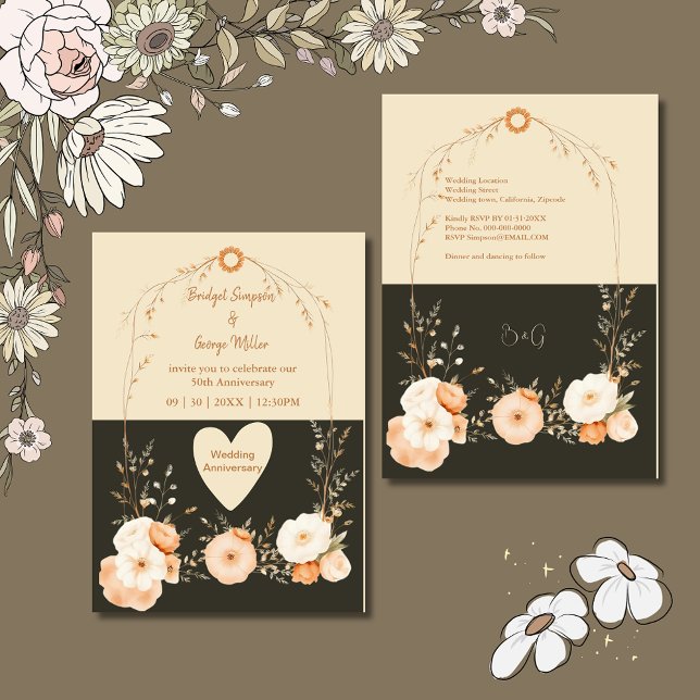 Rustic Earthy Blommigt bröllop-årsdagen (Skapare uppladdad)