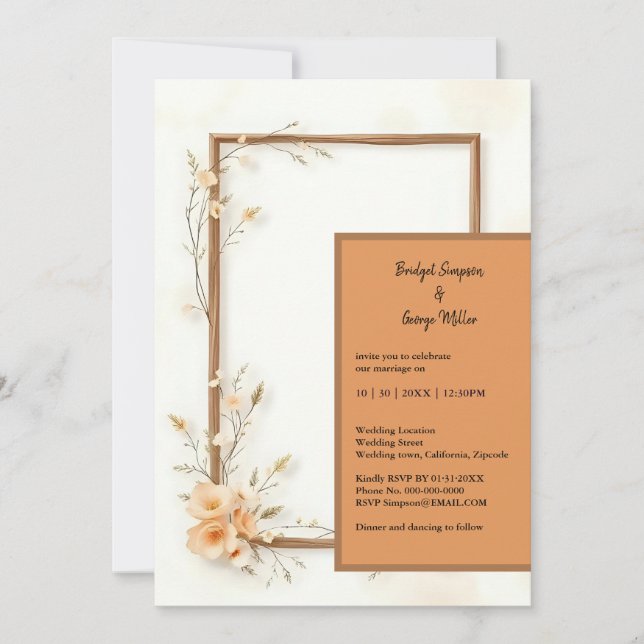 Rustic Earthy Blommigt Harmony Bröllop (Framsida)